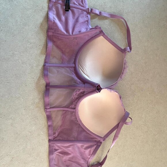 Victoria's Secret Very Sexy Push Up Bra Purple Lace Size 38D Corset - Picture 8 of 8